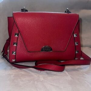 Guess Red Crossbody Bag with Silver Studs